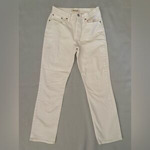 Madewell White Straight Crop Denim Jeans Women’s Size 26 x 27 Mid Rise *READ